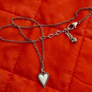 Brighton White Enamel Petite Heart Necklace